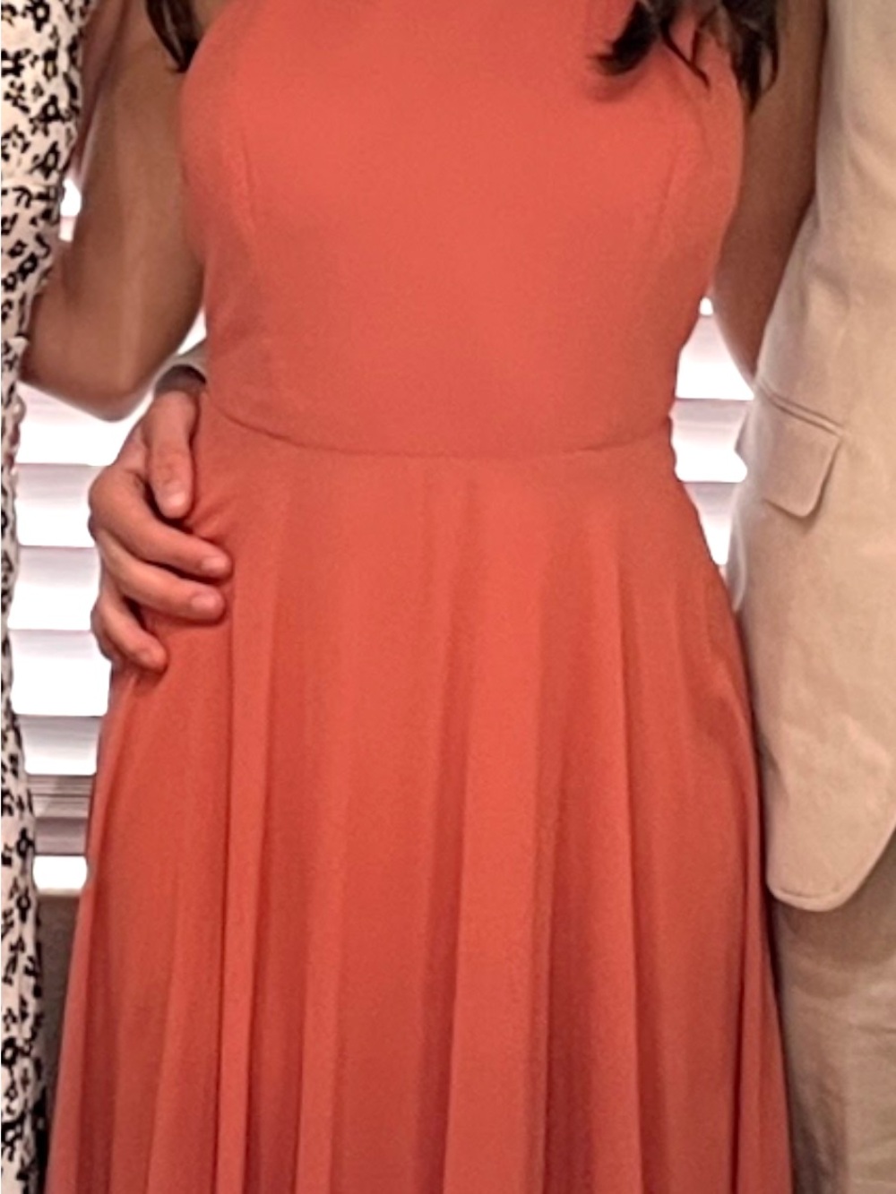 Lulu's peachy dress in Coral